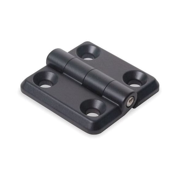 Door and Butt Hinge, Zinc, Full Surface Mounting, 1 1/2 in Leaf W x 1 1/2 in Leaf H, Black Enamel