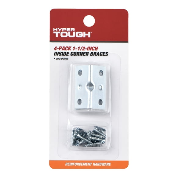 1-1/2 in. x 1-1/2 in. Inside Corner Brace, Steel, Zinc Plated (4 Pack)