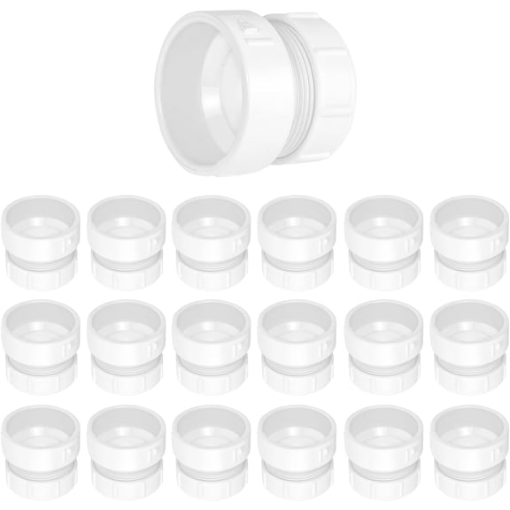1-1/2 in. x 1-1/4 in. White PVC DWV Trap Adapter, Female Hub x Slip Joint with Poly Nut (50-Pack)