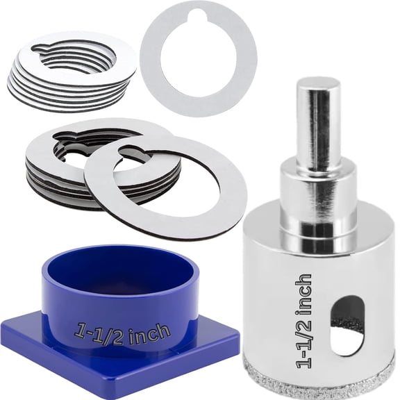 Drilax 1-1/2 Inch Diamond Hole Saw with Water Delivery System Guide Easy Drilling for Quartz, Granite, Marble, Porcelain, Ceramic, Glass Tiles - Complete Kit for Precise DIY Holes 1.5 inch