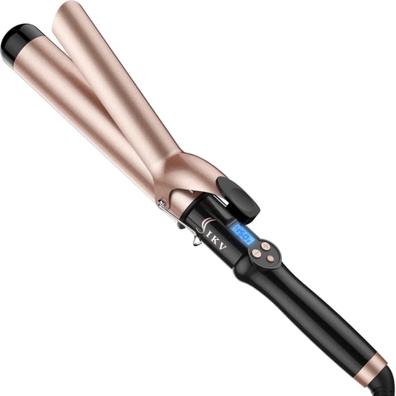 1 1/2 inch Curling Iron for Long Hair,Extra Large Barrel Hair Curling Iron with Ceramic Tourmaline,Dual Voltege,11 Temps