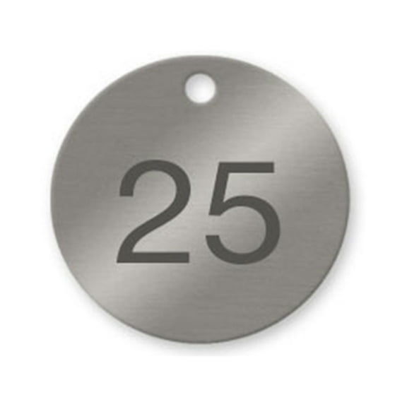 1-1/2 inch Numbered Aluminum Circle Valve Tags (1-25)