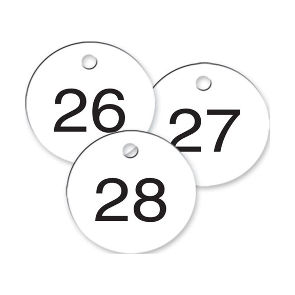 1-1/2 inch Numbered Plastic Circle Tags