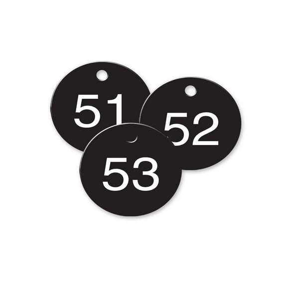 1-1/2 inch Numbered Plastic Circle Tags