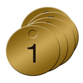 1-1/2 inch Numbered Solid Brass Valve Tags 1-100