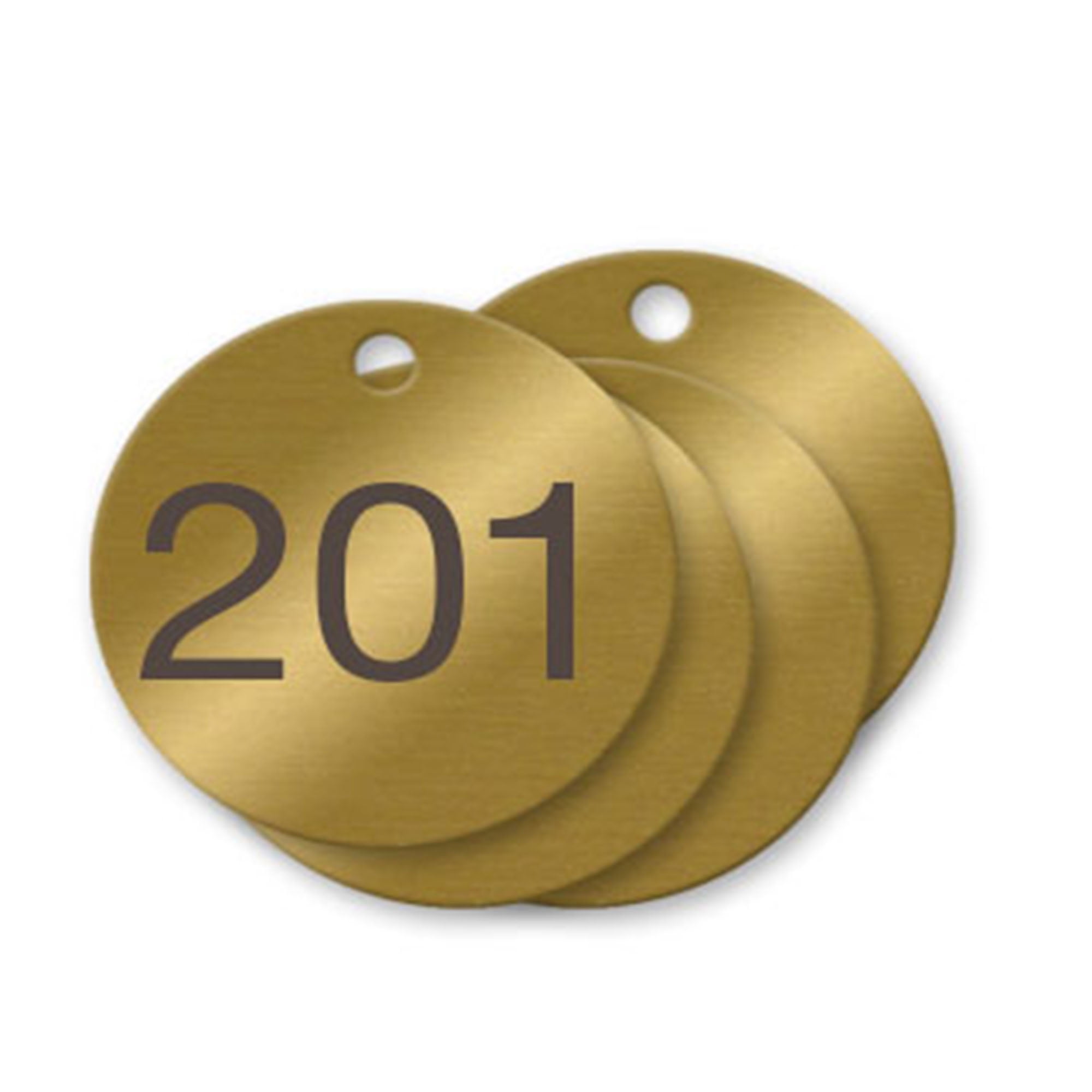 1-1/2 inch Numbered Solid Brass Valve Tags Pack of 100 (201-300)