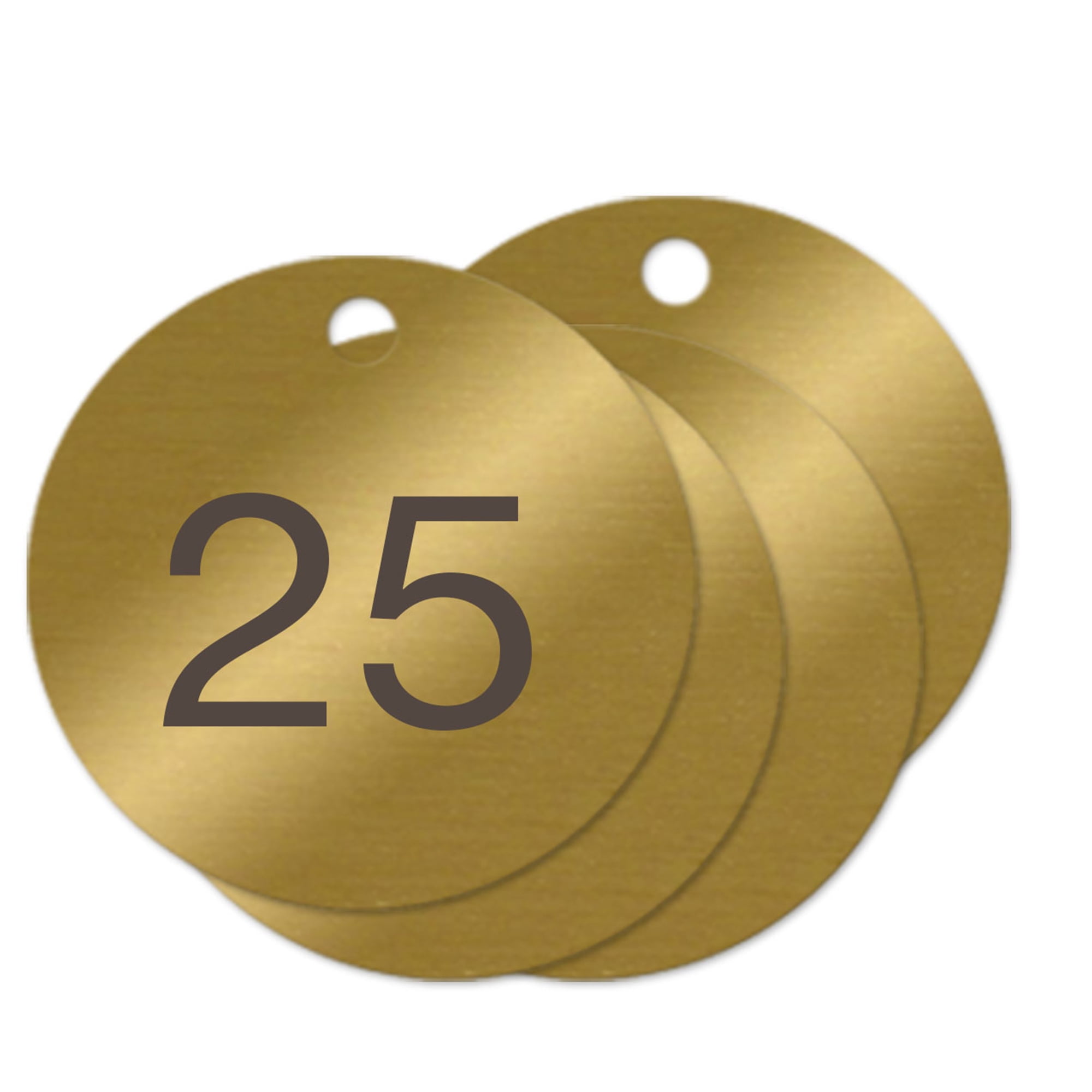 Brady 236671 Brass Valve Tags – 1/2" Diameter, Numbers 001-025, Black Filled Text (25 Tags Per Pack)