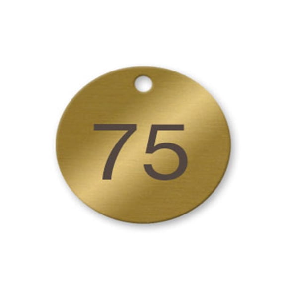 1-1/2 inch Numbered Solid Brass Valve Tags - Pack of 25 (51-75)