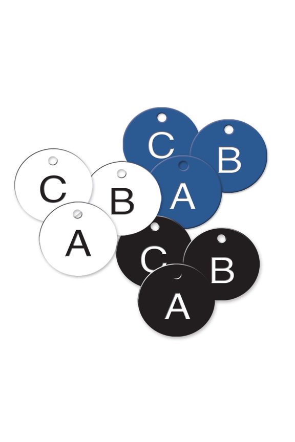 1-1/2 inch Plastic Alphabet Circle Tags - Pack/26