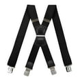 thumbnail image 1 of 1 1/2 inch Solid Straight Clip Adjustable X Back Black Men's Suspender For Work, 1 of 4