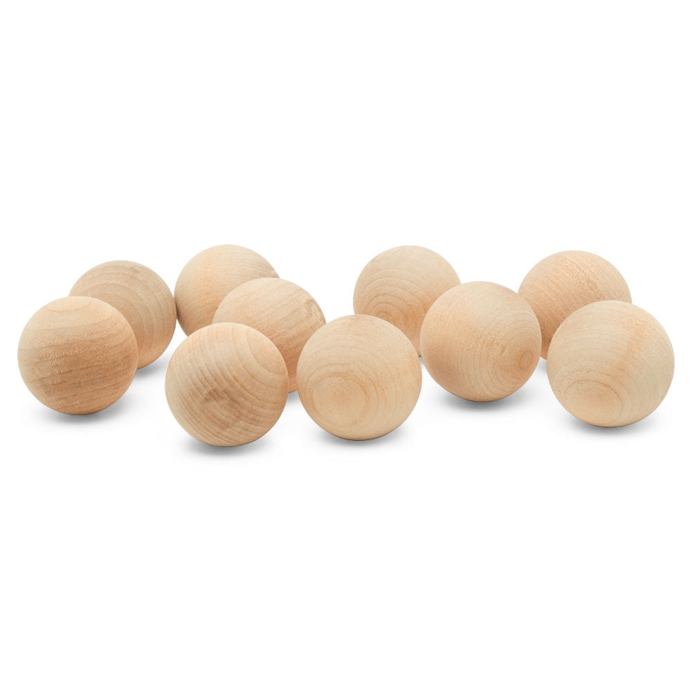 1-1/2 inch Wooden Round Balls, Bag of 25 Unfinished Wood Round Balls ...
