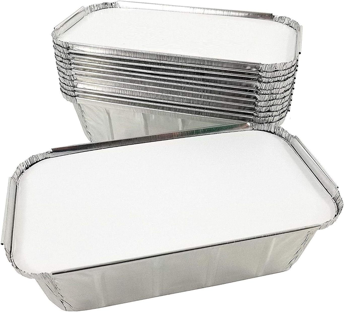 1 1/2 lb. IVC Disposable Aluminum Loaf Bread Pan w/Board Lids (8" x 4.1