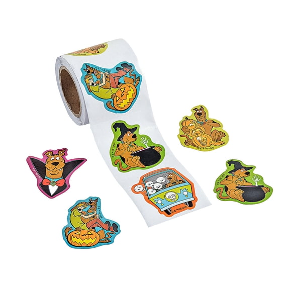 1 1/2" x 1 1/2" Scooby-Doo! Halloween Sticker Roll - 100 pieces