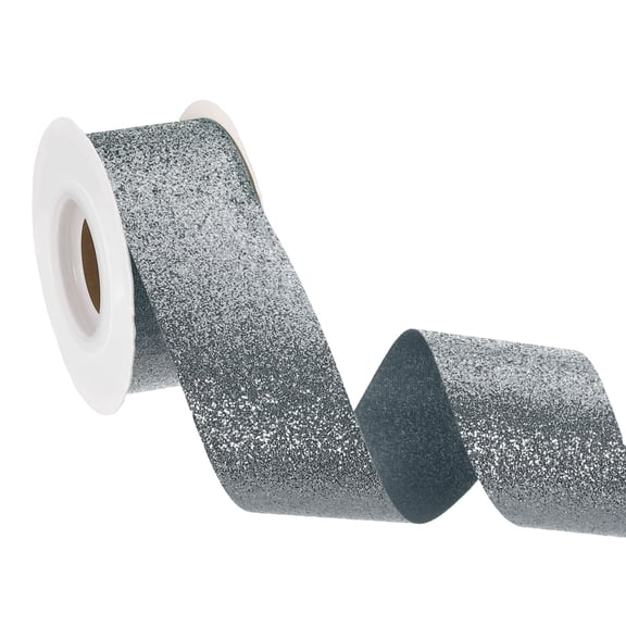 1-1/2" x 10 Yards Sparkle Ribbons, Gift Wrapping Crafts Cut Edge Ribbon, Gray