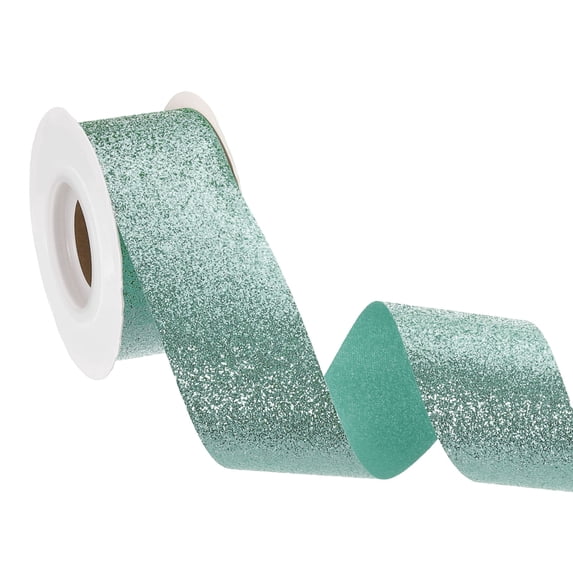 1-1/2" x 10 Yards Sparkle Ribbons, Gift Wrapping Crafts Cut Edge Ribbon, Light Blue