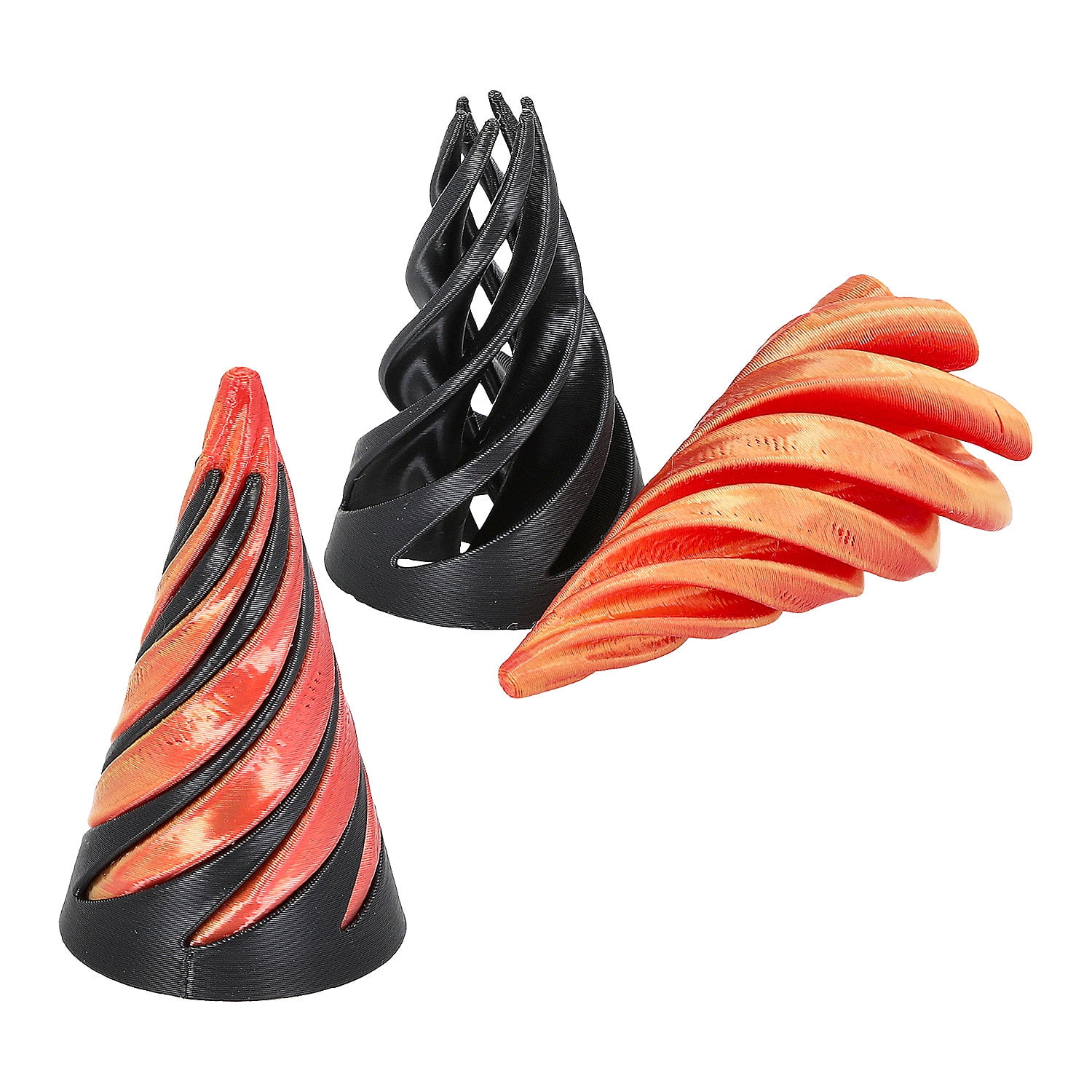 1 1/2" x 2 1/2" 3D-Printed Cone Spiral Plastic Fidget Toys - 12 Pieces