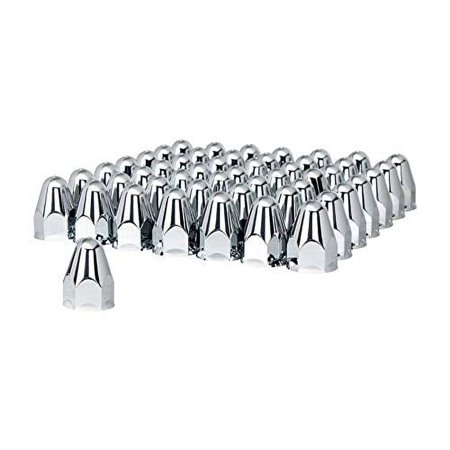 1-1/2" x 2-3/4" Chrome Plastic Slotted Bullet Nut Cover - Push-On (60/Pack)