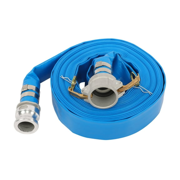 1-1/2" x 25/50/100FT Pool Backwash Hose W/Aluminum Pin Lug Fittings PVC Lay Flat