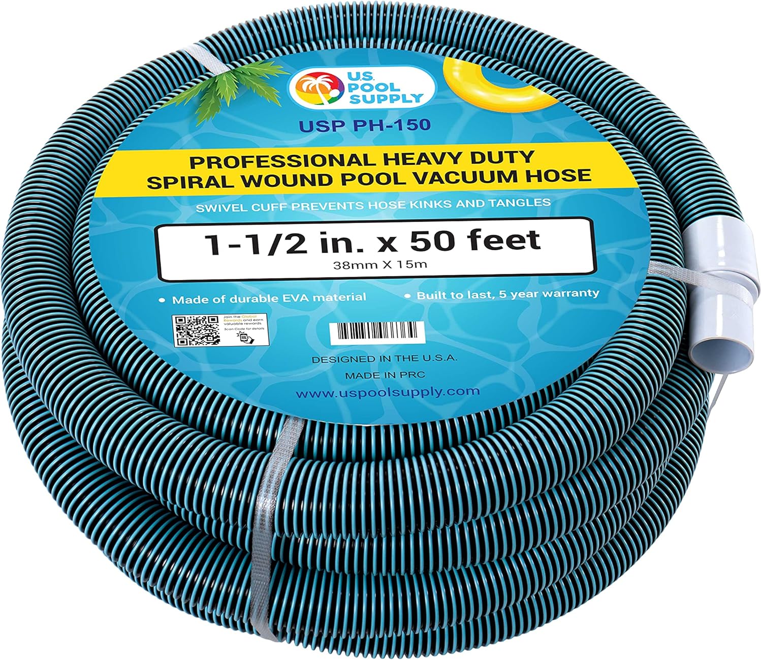 11/2" x 40 Foot Professional Heavy Duty Spiral Wound Swimming Pool