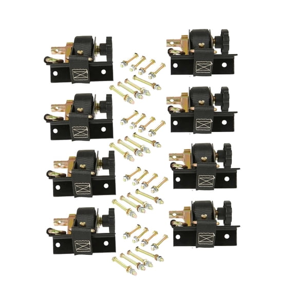 1-1/2" x 7' Black Ladder Rack Ratchet Straps with J-Hook (4 Pair) - 500 lbs Square Tube Mount - Retractable Ratchet Tie Down Strap for Roof Rack