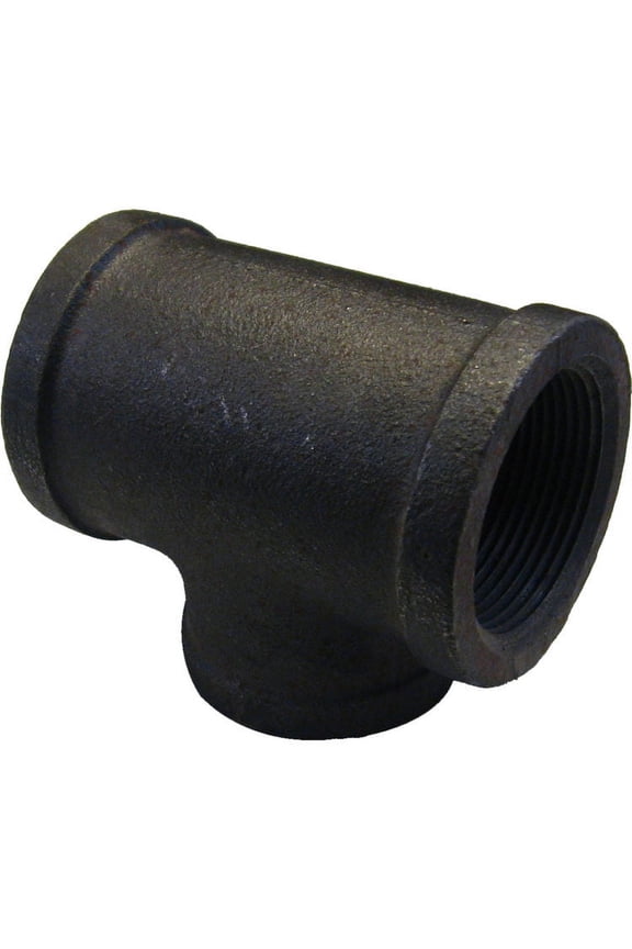 1-1/2"x1-1/4"x3/4" Black Iron Tee