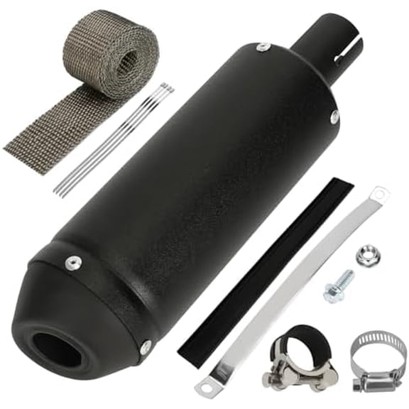 1.1'' 28mm Exhaust Muffler Pipe Kit Compatible with 125cc 110cc 90cc 50cc Dirt Bike CRF50 SSR Tao tao Coolster Apollo, Universal Motorcycle Slip on Muffler for ATV Mini Bike Quad 4 Wheeler