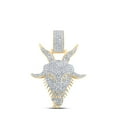 thumbnail image 1 of 1 1/2CTW-DIA NK GOAT FACE MENS CHARM, 1 of 1