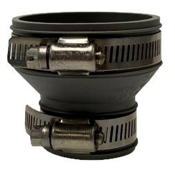 1-1/2X1-1/4 Rbr Trap And Drain Cplg-Gray, Flexible Rubber Couplings, Plumbing Accessories