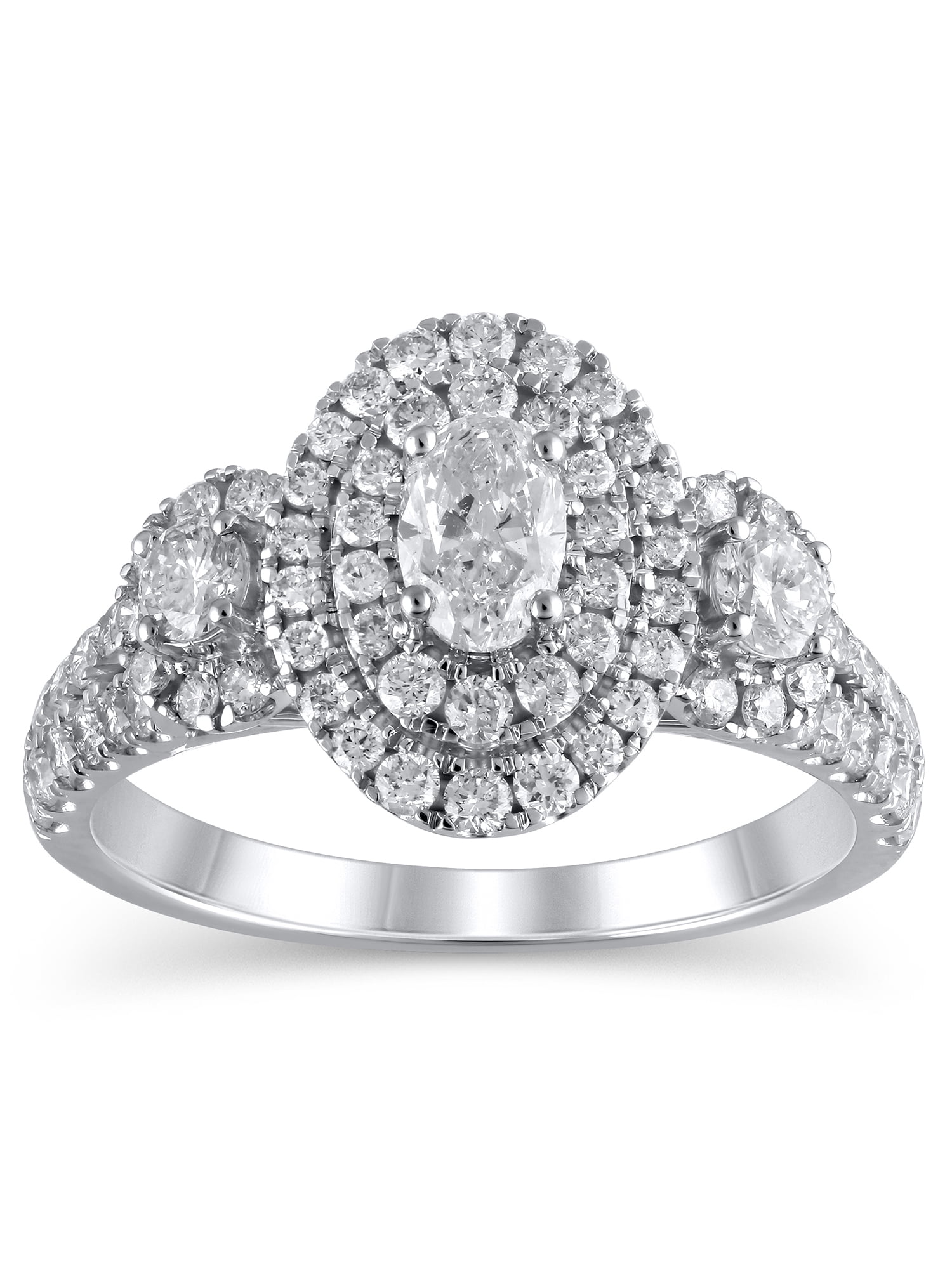11/3 Carat T.W. (I2 clarity, HI color) Brilliance Fine Jewelry Oval cut Diamond Engagement
