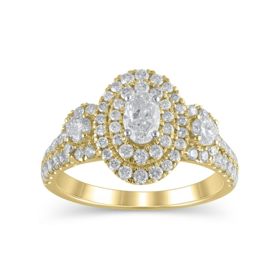 1-1/3 Carat T.W. (I2 clarity, H-I color) Brilliance Fine Jewelry Oval cut Diamond Engagement Ring in 10kt Yellow Gold, Size 9