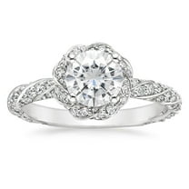 1-1/3 Carat T.W. Swarovski stone Sterling Silver Twisted Shank Engagement Ring.