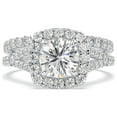 thumbnail image 1 of 1 1/3 Carat TW Women's Moissanite and Natural Diamonds Bridal Set in 10k White Gold, Size 8.5, 1 of 4