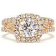 thumbnail image 1 of 1 1/3 Carat TW Women's Moissanite and Natural Diamonds Bridal Set in 10k Yellow Gold, Size 7, 1 of 4
