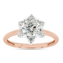 1 1/3 ct. t.w Center 6.5MM Round Cut Lab Created Moissanite Diamond Flower Engagement Rings For Women In 10K Solid Rose Gold (G-H Color, VVS1 Clarity, 1.30 Cttw)-4