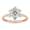 thumbnail image 1 of 1 1/3 ct. t.w Center 6.5MM Round Cut Lab Created Moissanite Diamond Flower Engagement Rings For Women In 14K Rose Gold Over Sterling Silver (G-H Color, VVS1 Clarity, 1.30 Cttw)-9, 1 of 7