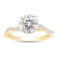 thumbnail image 1 of 1 1/3 ct.t.w Center 6.5MM Round Cut Lab Created Moissanite Diamond Solitaire Swirl Engagement Ring for Women In 10K Solid Yellow Gold (G-H Color, VVS1 Clarity, 1.33 Cttw)-10, 1 of 7