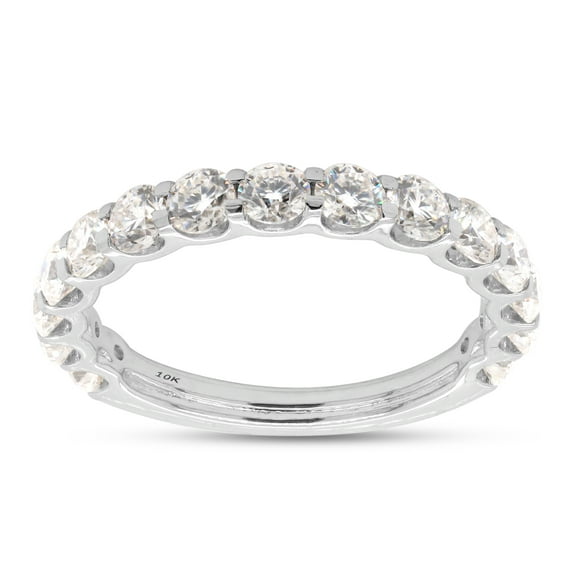 1 1/3 ct.t.w Round Cut Lab Created Moissanite Diamond Eternity Wedding Band Ring For Women In 10K Solid White Gold (G-H Color, VVS1 Clarity, 1.33 Cttw)-4
