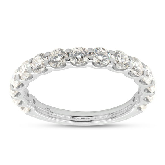 1 1/3 ct.t.w Round Cut Lab Created Moissanite Diamond Eternity Wedding Band Ring For Women In 14K Solid White Gold (G-H Color, VVS1 Clarity, 1.33 Cttw)-10