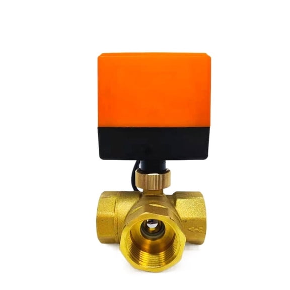 1-1/4" 1-1/2" Electric Ball Valve Brass Air Conditioning Floor Heating Solenoid Valve Three-Way ,Stable Performance