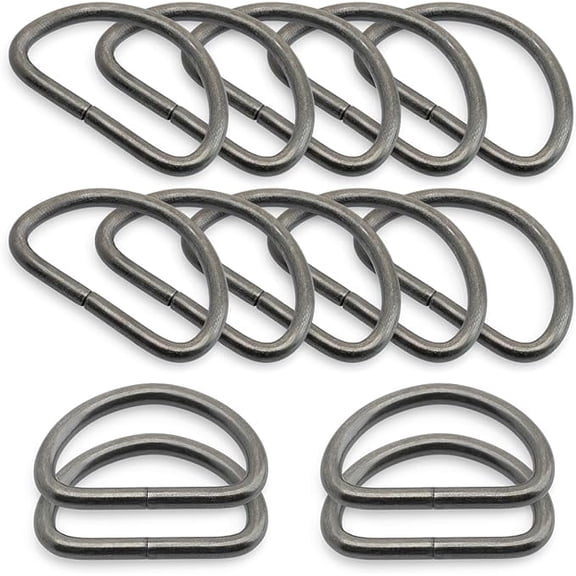 1 1/4 & 1 1/2 Inches D-Ring Findings Metal Non Welded D Rings for Belts Bags Lanyard Leathercraft Avail 4 Colors (1 1/4" x 20 pcs, Gunmetal)