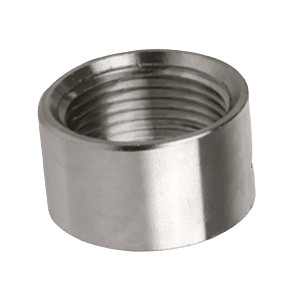 1-1/4" 150# NPT Half Coupling, 304 Stainless Steel, High-Pressure Pipe Fitting, Corrosion-Resistant, Durable Plumbing Connector