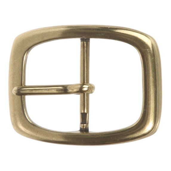 1 3/8" (36 mm) Nickel Free Single Prong Oval Center Bar Belt Buckle, Brass