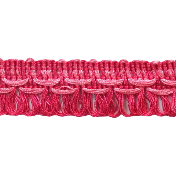 1 1/4" (3cm) Thin Double Layer Loop | Fringe Trim # LF0125,, Hot Pink #156 (Bright Magenta Pink) Sold By The Yard (36"/3 ft/0.9m)