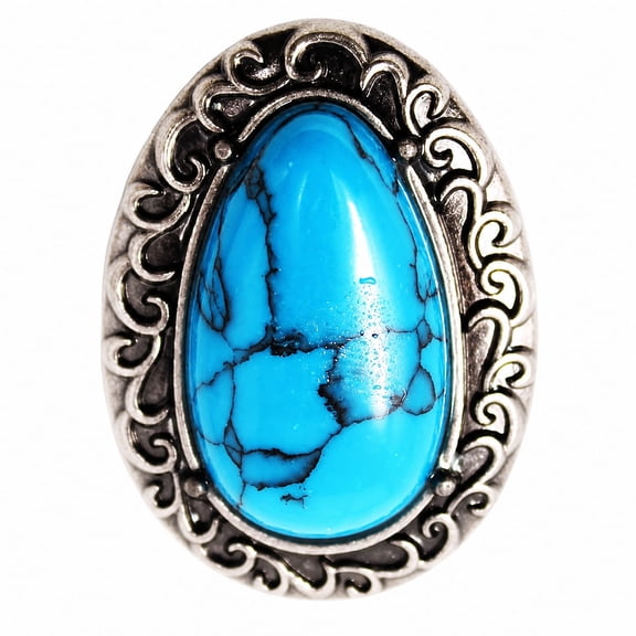 1-1/4" (4 PCS) Turquoise Stone Decorative Tack Belt Bag Conchos Screw Back Co628
