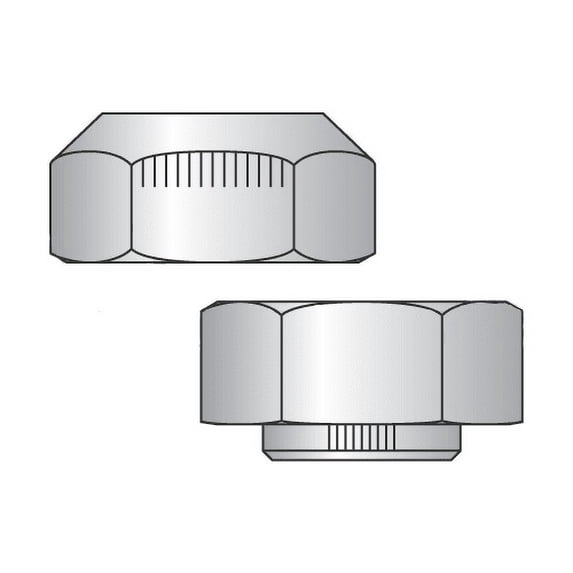 1 1/4-7 Non Flanged Stover Style Hex Collar Locknuts / Grade C / Cadmium Quantity: 15 pcs)