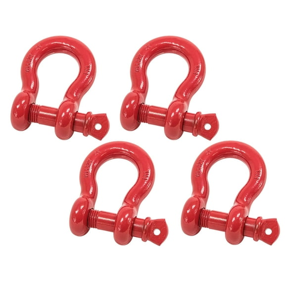 1-1/4" Anchor Shackle Forged Carbon Steel w/Alloy Screw Pin WLL 12 Tons (24,000 lbs) | Double Rust Protection Heavy Duty D Ring Shackle for Towing, Rigging & Vehicle Recovery (4 Pack)