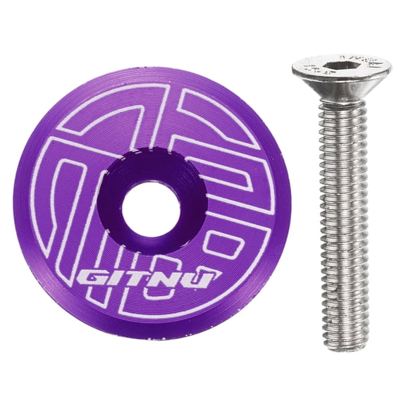 1 1/4" Bicycle Headset Top Cap Cover Aluminum Alloy Cycling Headset Stem with M6 Bolt for Mountain Bike Road MTB, Purple
