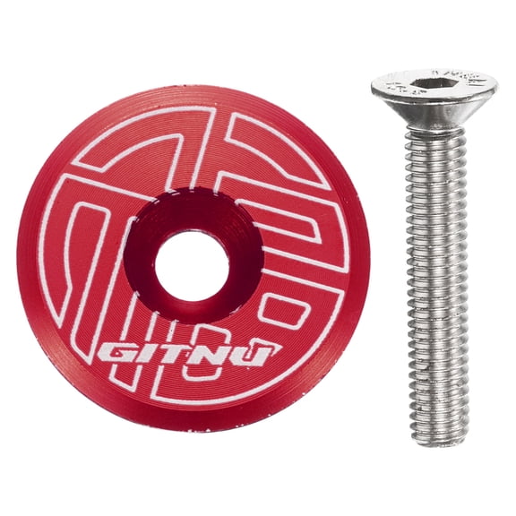 1 1/4" Bicycle Headset Top Cap Cover Aluminum Alloy Cycling Headset Stem with M6 Bolt for Mountain Bike Road MTB, Red