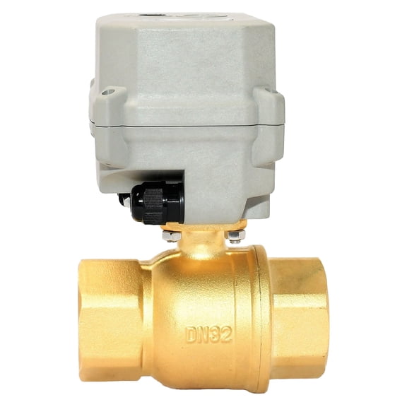 1 1/4” Brass Proportional Modulating Control Electric Ball Valve,Input 0-10V
