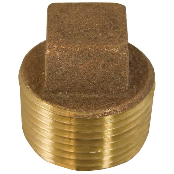 1-1/4" Bronze Corded Square Head Plug, Lead Free,PartNo B74287LF JonesStephens